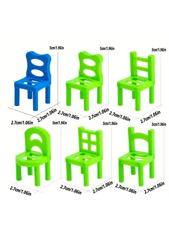 Kids Building Block Stacking Chairs Plastic Balance Toy Set Random Color Creative Construction Game - Image 3