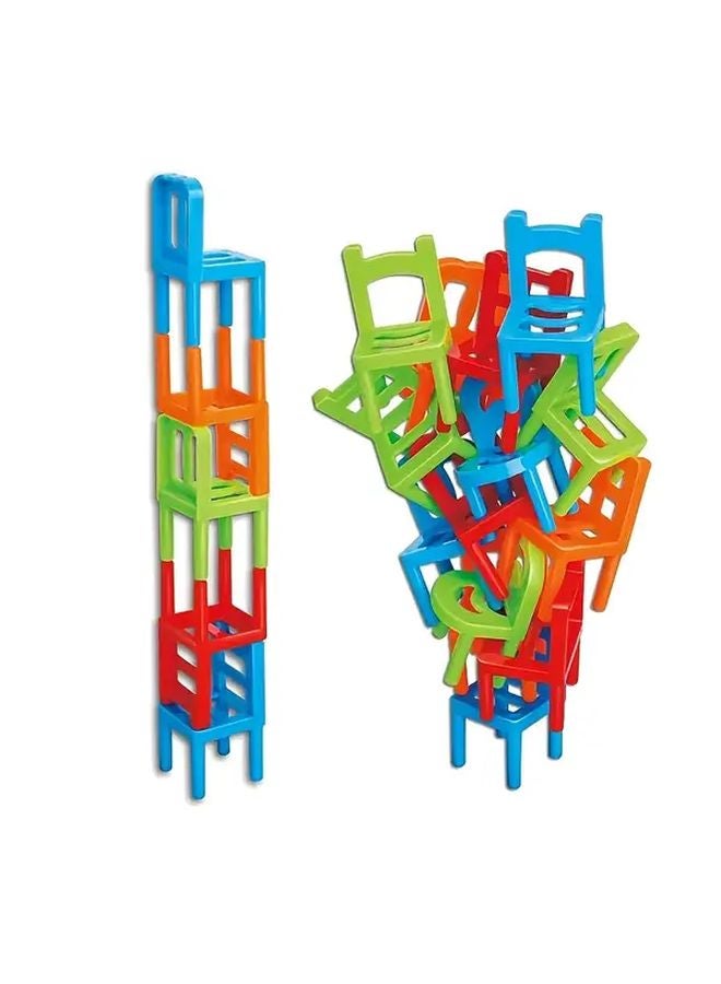 Kids Building Block Stacking Chairs Plastic Balance Toy Set Random Color Creative Construction Game - Image 2