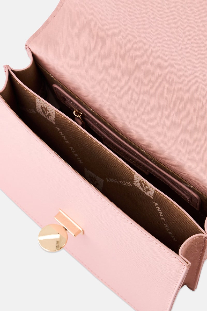 ANNE KLEIN Women Brand Logo Cross Body Bag, Pink - Image 3