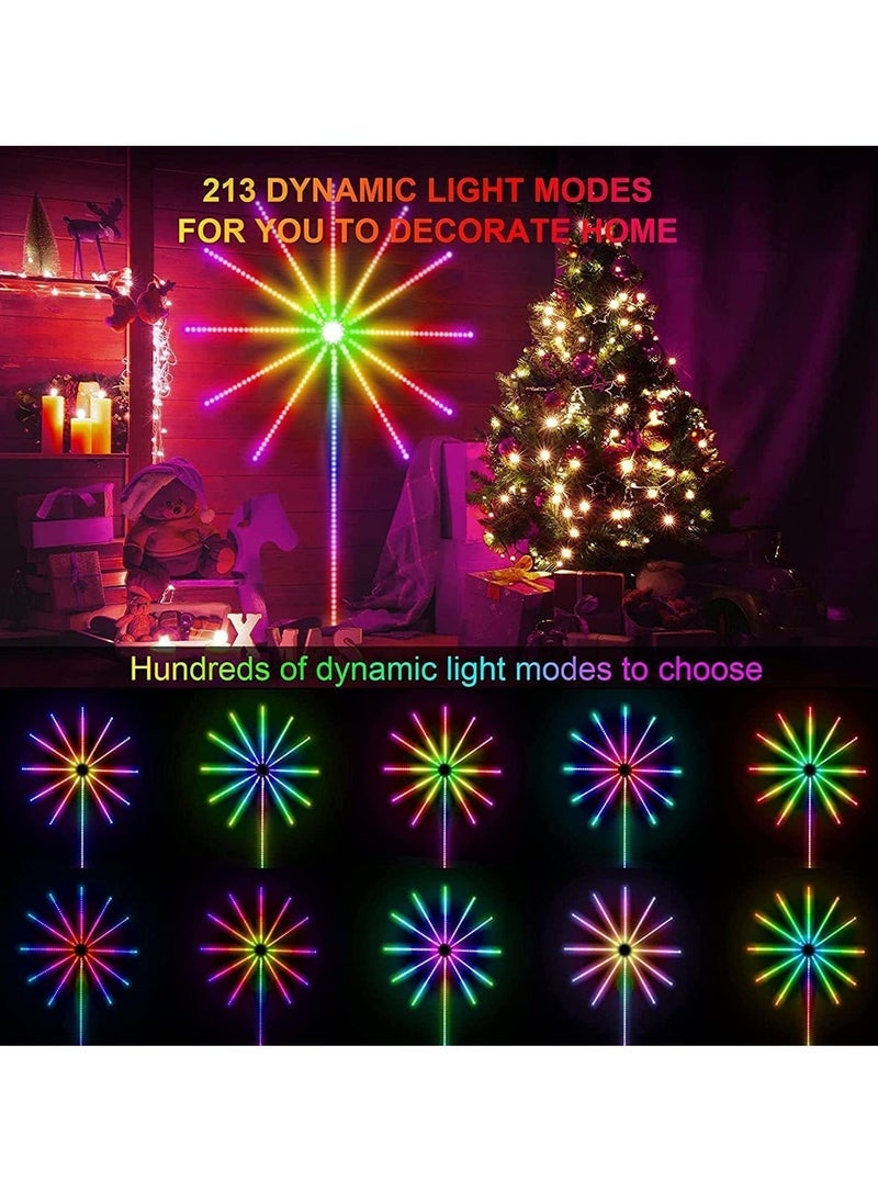 JAJEEK NEW Smart Firework Lights Indoor, App & Remote Control RGB Color Changing LED Strip for Bedroom, Dynamic Modes, Music Sync, Mic, LED Rhythm Control for Room Decor - Image 4