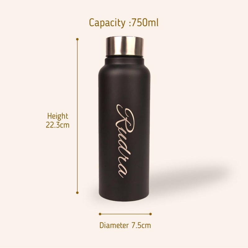 YOUR GIFT STUDIO Stainless Steel Personalized Unisex Gift Set For Men&Women|Customized Gift Set For Men Women Husband Boyfriend Or Employees For Birthday,Anniversary,Wedding(Black),750 ML - Image 3