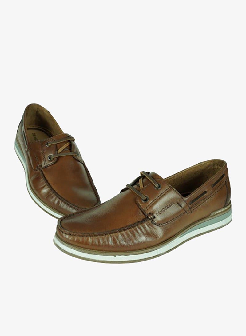 DEMOCRATA 032-146 Democrata Mens Casual Boat Shoes Shoes 252104-004 Tan - Image 2