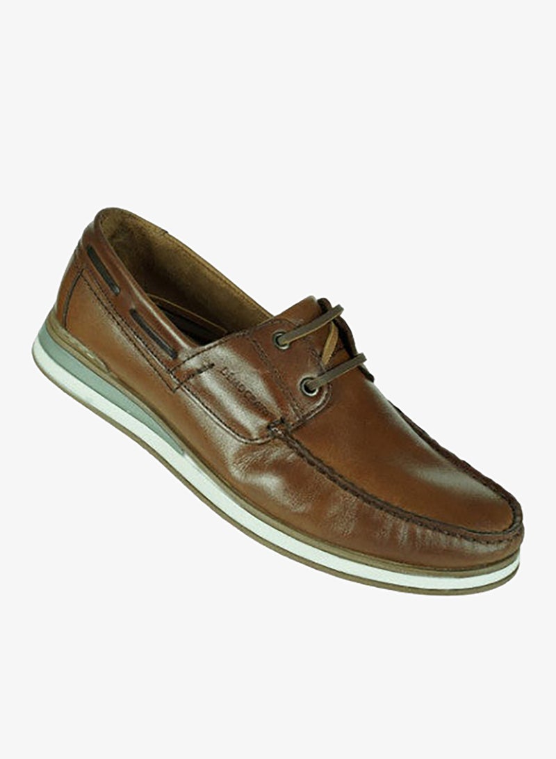 DEMOCRATA 032-146 Democrata Mens Casual Boat Shoes Shoes 252104-004 Tan - Image 1