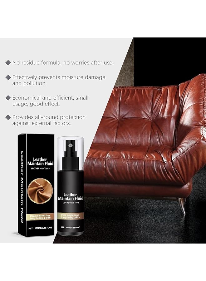 KASTWAVE Leather Maintenance Fluid, Deep Moisturizing Long-Lasting Polish For Leather Care, Protection Against Dryness Pollution Leather Protectant, Polishing Care, Brightening, Cleaning(100Ml) - Image 3