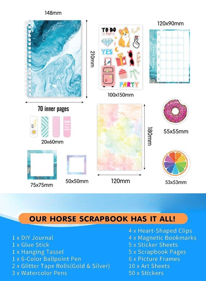 Mr. Penda DIY Journal Set for Girls Gifts Ages 4 Years Old and Up, Birthday Gifts for Tween Age Girls, Art and Crafts Stuff for Tween and Teenage Kids, Girls Toy, Scrapbook and Diary (Blue)  - Image 5