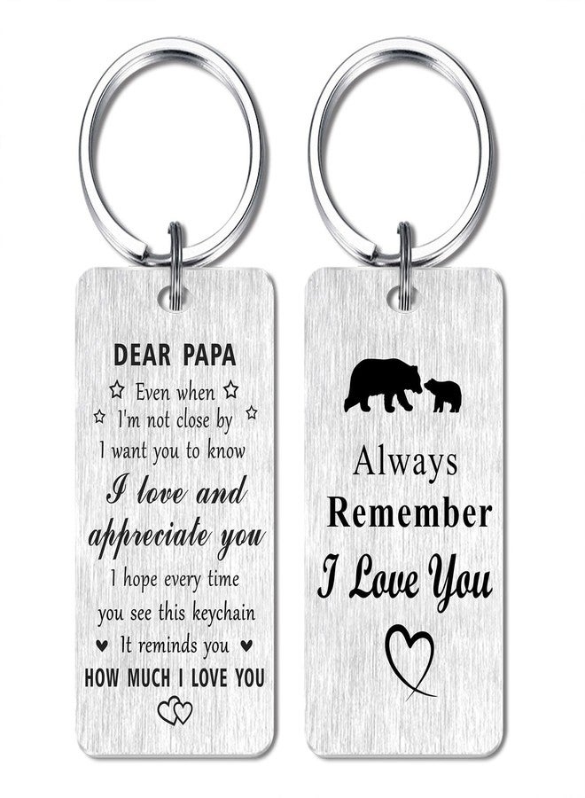 Jzxwan Papa Bear Gifts for Men, Love Papa Christmas Birthday Gifts Keychain, Best Appreciation Key Chain Present from Grandkids - Image 1