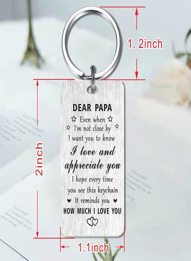 Jzxwan Papa Bear Gifts for Men, Love Papa Christmas Birthday Gifts Keychain, Best Appreciation Key Chain Present from Grandkids - Image 3