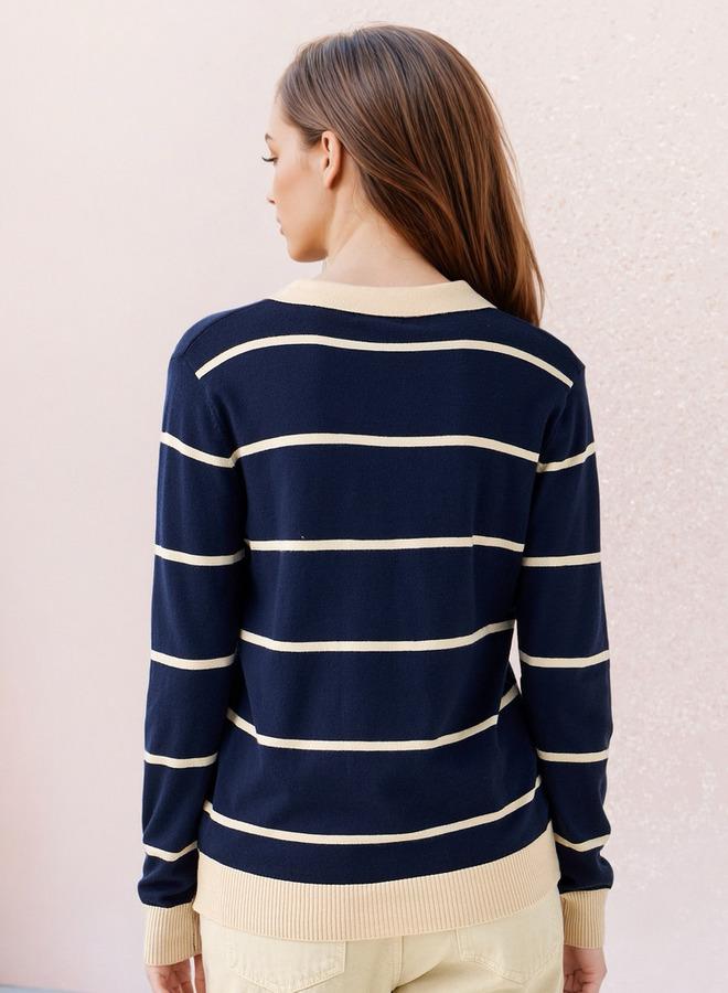 تواكستريمز سترة بياقة مخططة - Image 3