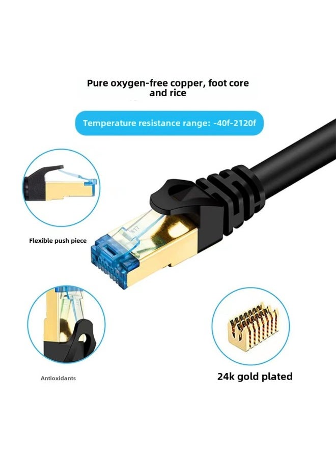 Generic Network Cable Eight Types Of Network Cable Seven Types Of Network Cable 10 Trillion Network Cable Pure Copper Shielded Computer RJ45 Jumper -Color:Black (oxygen-free Copper Core)-Line Length:15 M  - Image 4