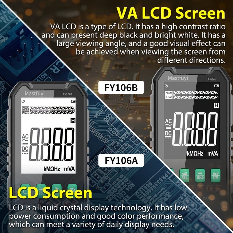 Model FY106A Multifunctional Digital Multimeter 4000 Counts DC AC Voltage Current Capacitance Frequency Diode Resistance Tester with Backlight - Image 2