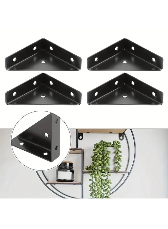 5 Packs Heavy Duty Steel Corner Brackets 90 Degree Right Angle Support Black Finish - Image 2