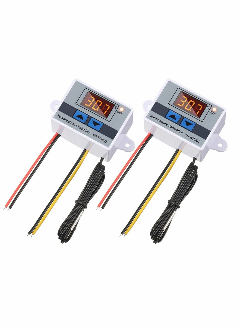 Captaintech Digital Temperature Controller LED Thermostat Switch,Temperature Relay Switch Module Programmable Minus 50 to 110 Degree Heating Cooling Thermostat (12V 10A 120W) (2 Pieces) - Image 1