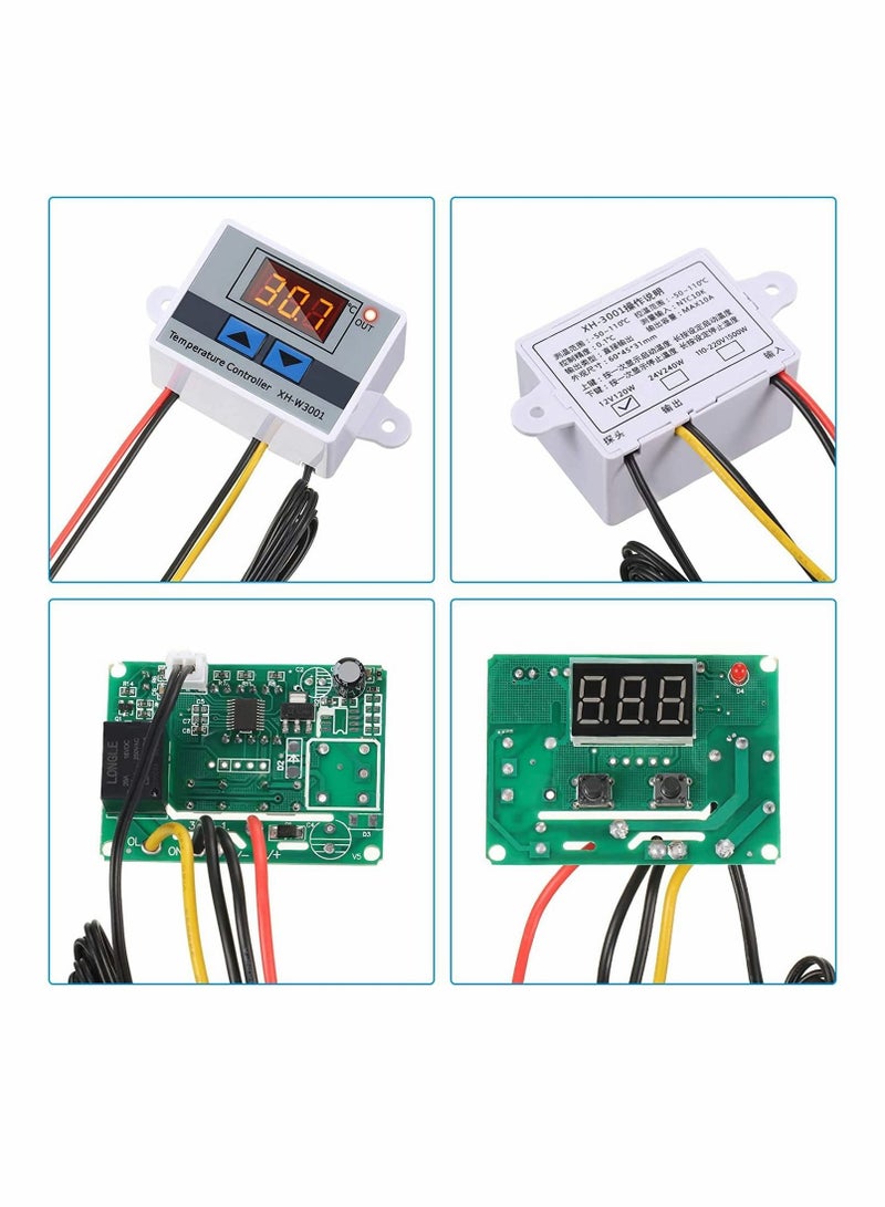 Captaintech Digital Temperature Controller LED Thermostat Switch,Temperature Relay Switch Module Programmable Minus 50 to 110 Degree Heating Cooling Thermostat (12V 10A 120W) (2 Pieces) - Image 2