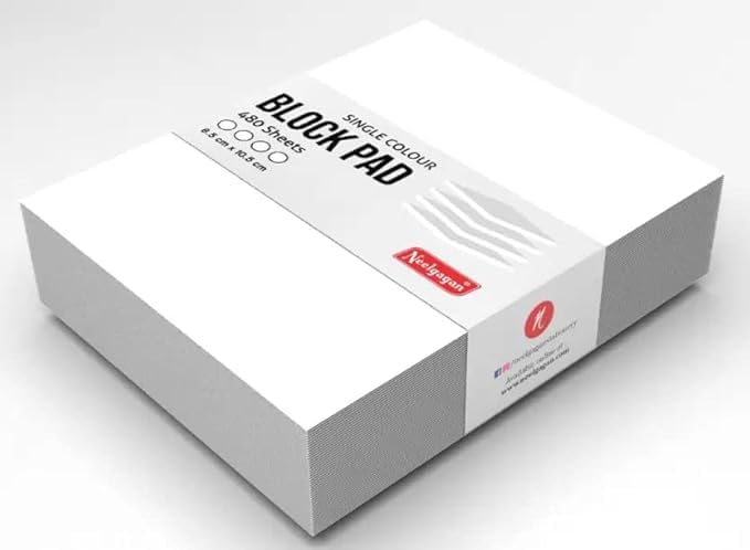 NEELGAGAN Paper Block Pad (Memo Pad), 480 Pages (White) (8.5 cm x 10.5 cm) Pack of-3 - Image 3
