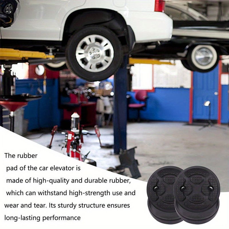Heavy Duty Black Rubber Pads for Car and Truck Hoists 2pcs Anti Slip Design - Image 1