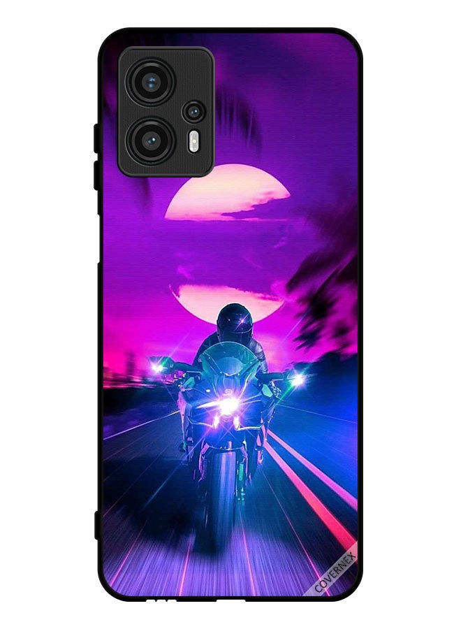 Covernex Protective Case Cover For Motorola Moto G13 Man On Bike Wallpaper - Image 1