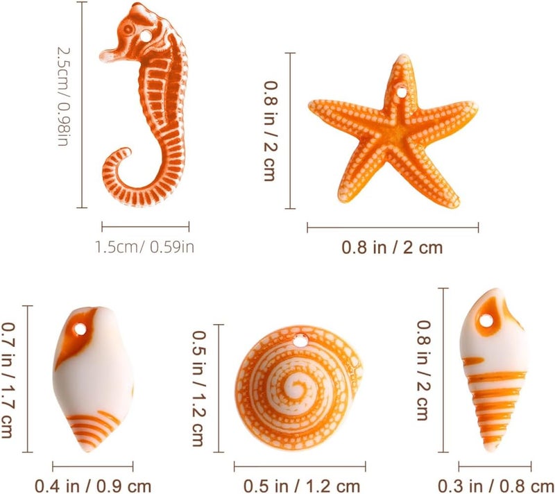 TENDYCOCO Mini Beach Seashells Sea Star Seahorse Natural Conch for Home Decorations Beach Theme Party Wedding DIY Crafts Fish Tank Vase Fillers Bonsai Decor 48pcs - Image 4