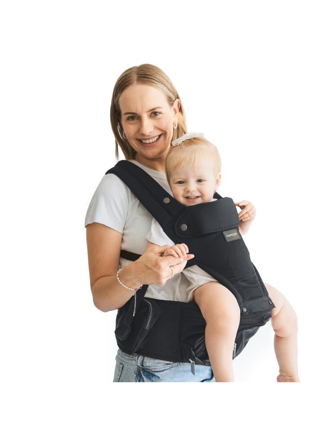 Momcozy Baby Carrier with Hip Seat, 2-in-1 Forward-Facing Carry for Active Babies, Detachable Hands-Free Infant Carrier up to 44lbs, All Seasons Toddler Carrier Fits Waist Sizes up to 47 Inches - Image 1