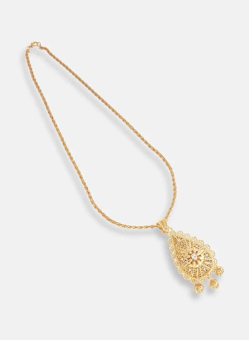 سوهي قلادة الحفلة من الحجر المصمم المطلية بالذهب