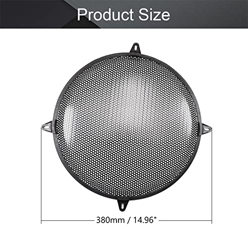 Fielect 2Pcs 15 inch Speaker Grill Cover Car Audio Speaker SubWoofer Grill Speaker Covers Waffle Grill Cover Guard Protector Grille Black - Image 2
