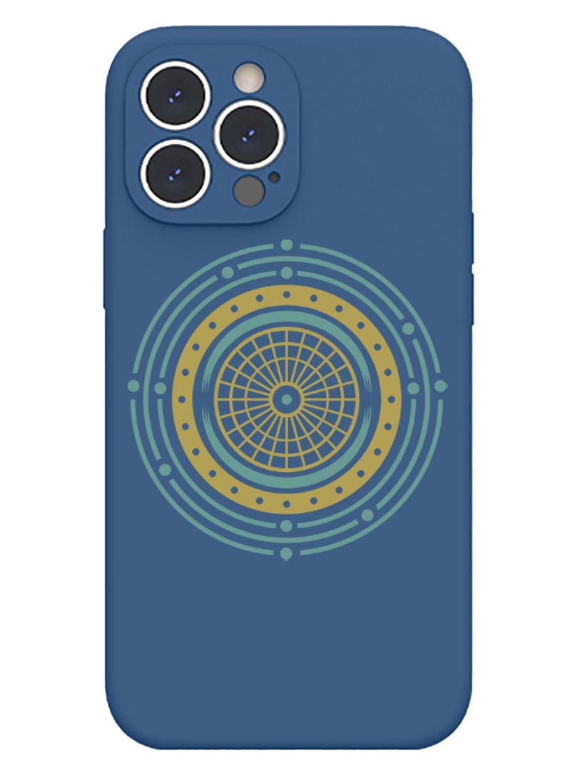Theodor Protective Slim Fit Case Liquid Silicone Cover with Full Body Protection Anti-Scratch Shockproof Case For iPhone 13 Pro Max Blue  - Mandala colourful - Image 1