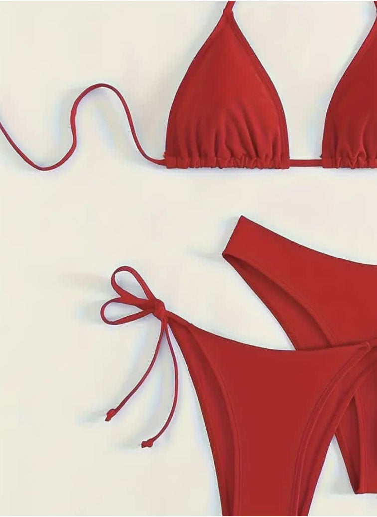 Hanady Two-Piece Red Bikini Made from Premium Korean Butter Fabric with High-Quality Lycra - for a Bright and Perfect Look  Model HN 6024  - Image 2