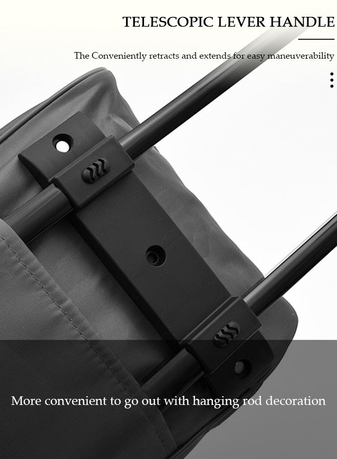 DUNISO 2 in 1 Suitcase for Men and Women, Large Capacity Hand Luggage Bag with Adjustable Pull Rod Portable Trolley Luggage Bag Travel Duffel Bag Multi-pocket Trolley Carry on Bag for Business Travel - Image 4