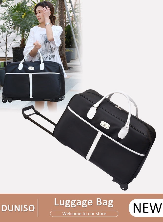 DUNISO 2 in 1 Suitcase for Men and Women, Large Capacity Hand Luggage Bag with Adjustable Pull Rod Portable Trolley Luggage Bag Travel Duffel Bag Multi-pocket Trolley Carry on Bag for Business Travel - Image 1