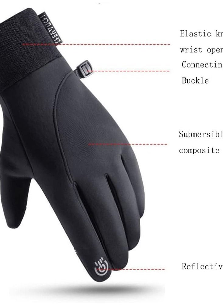 LINJIE - Winter Gloves, Men's And Women's Touch Screen Gloves Cold Weather Warm Gloves Frozen Work Gloves, Suitable For Running Driving Cycling Working Hiking - Image 1