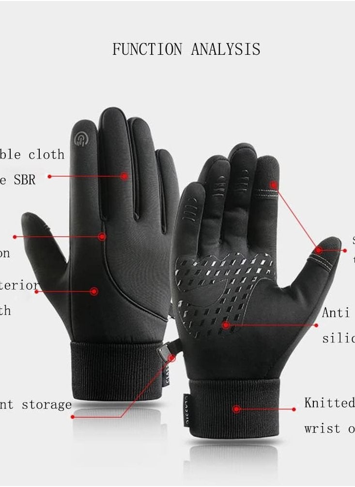 LINJIE - Winter Gloves, Men's And Women's Touch Screen Gloves Cold Weather Warm Gloves Frozen Work Gloves, Suitable For Running Driving Cycling Working Hiking - Image 1