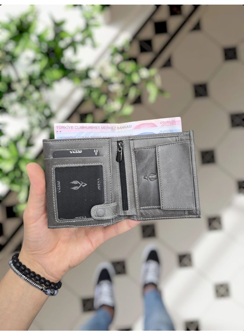 VISSO 111 Leather Personalized Wallet with Coin Pocket Leather Bag  - Image 4