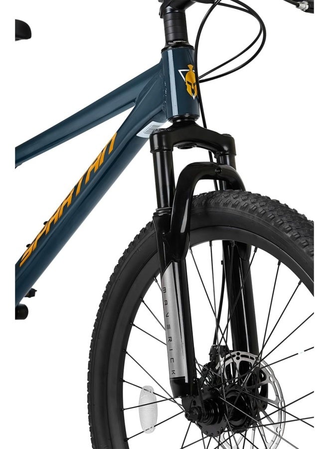 Spartan Maverick Mountain Bike | 24 Inch Wheel Size | 7 Speed Shimano Gears | Grey Color - Image 3