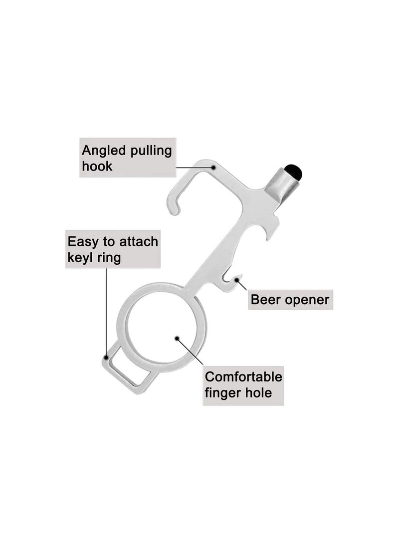 GGOOT Contactless Door Opener Tool, Keychain, Ergonomic Hook No Touch Key Safety Tool for Outdoor Public Door Handle Closer Touchscreen 4PCS - Image 4