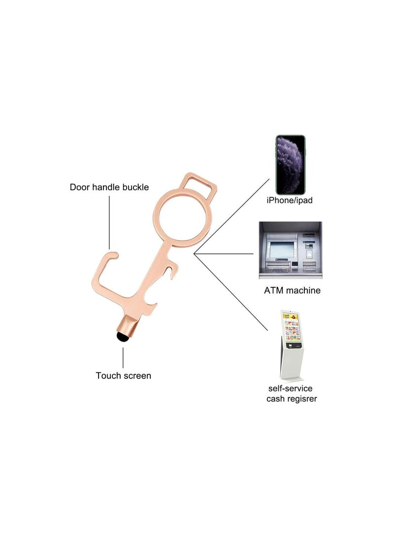 GGOOT Contactless Door Opener Tool, Keychain, Ergonomic Hook No Touch Key Safety Tool for Outdoor Public Door Handle Closer Touchscreen 4PCS - Image 2
