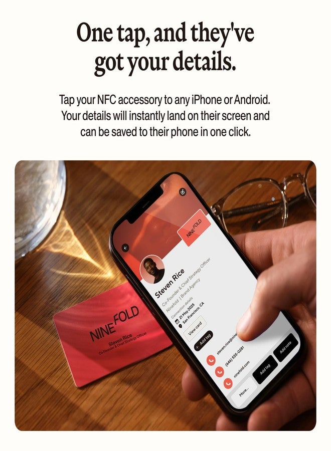 Blinq NFC Digital Business Card - PVC Card - Tap to Share (Red) - Image 3