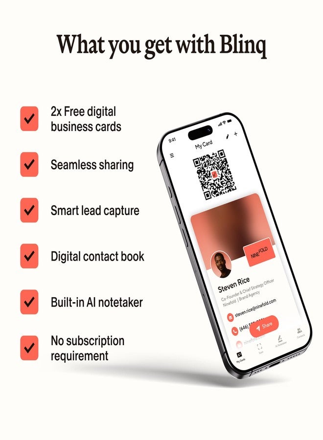 Blinq NFC Digital Business Card - PVC Card - Tap to Share (Red) - Image 5