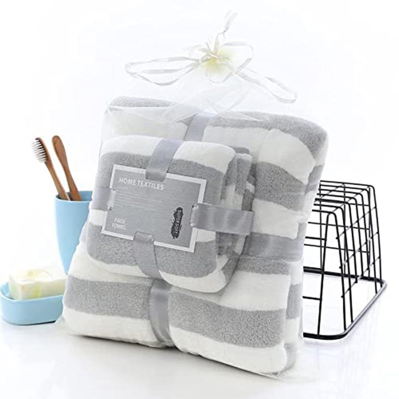 Home-Cloud Korean Plush Soft & Luxury 400 GSM Pack of of 2 Towel Set with Hanging Loop | 3X Softer Than Cotton Towels | Set of 2 (1 Bath Towel 142x70 + 1 Face Towel 70x35 cm) - Image 1