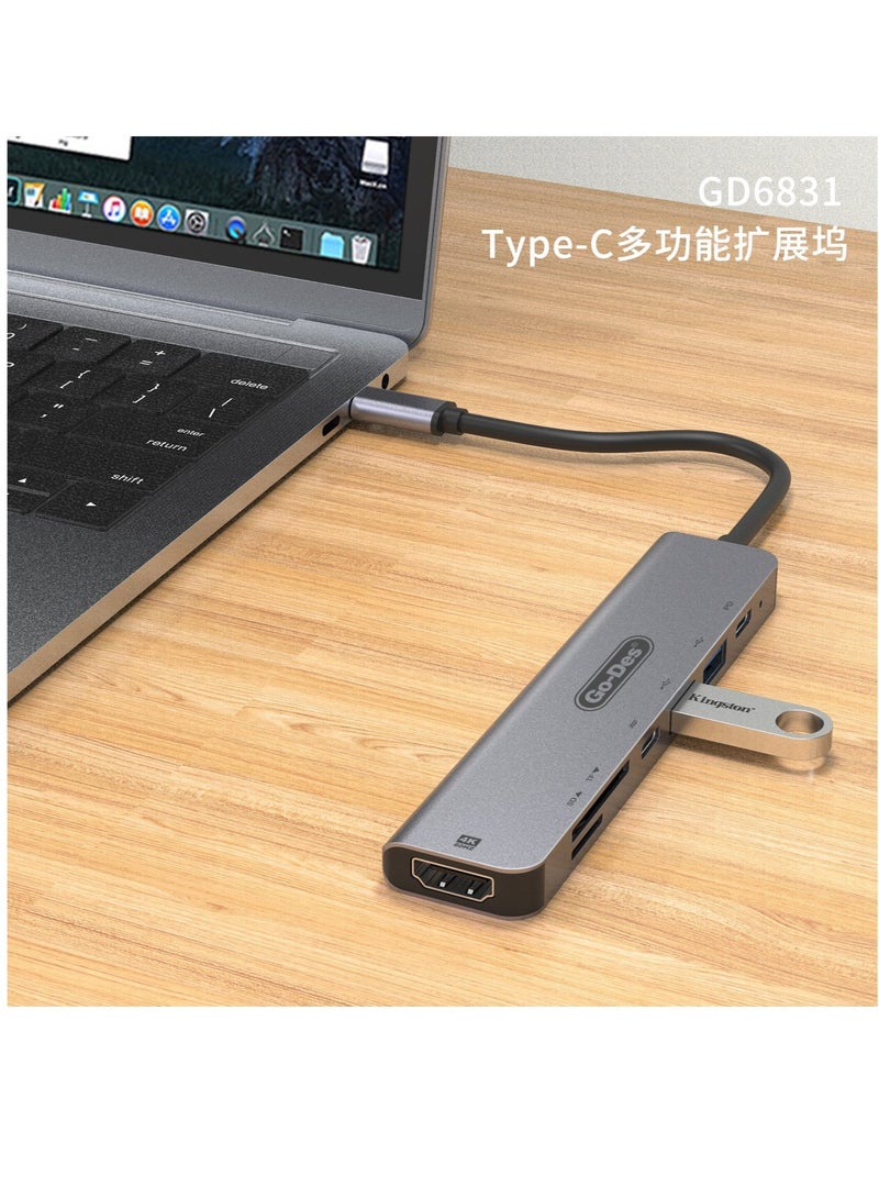 GO-DES Multifunctional Docking Station USB-C HUB 9 IN 1 Adapter - Image 3
