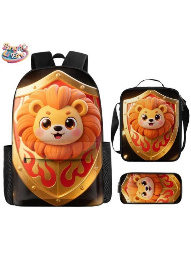 Bright Li Fire Unlock the new fashion of childish fun! Three-piece set of bags, cartoon elements for children and teenagers (students, children, friends' outings, mountain climbing, schooling, etc. can be used) - 49 - Image 1