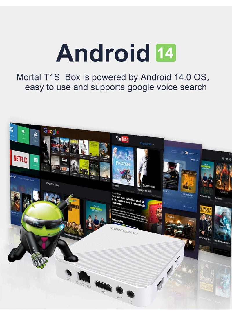 TV Box Android14 T1X Voice Netflix Chromecast Wifi 6 BT5.0 4K HDR10 Youtube H313 Streaming Media Player Games Set Top Box 2+16GB - Image 2