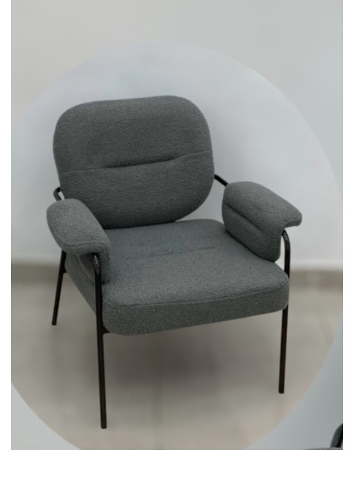 SMART HOME Modern Comfortable Padded Chair For The Living Room, Luxurious Dining Chair With A Modern And Comfortable Design - High-Quality Fabric Upholstery In Grey Color - Durable Metal Legs In Black - Ideal For Dining Rooms, Restaurants And Cafes  - Image 5