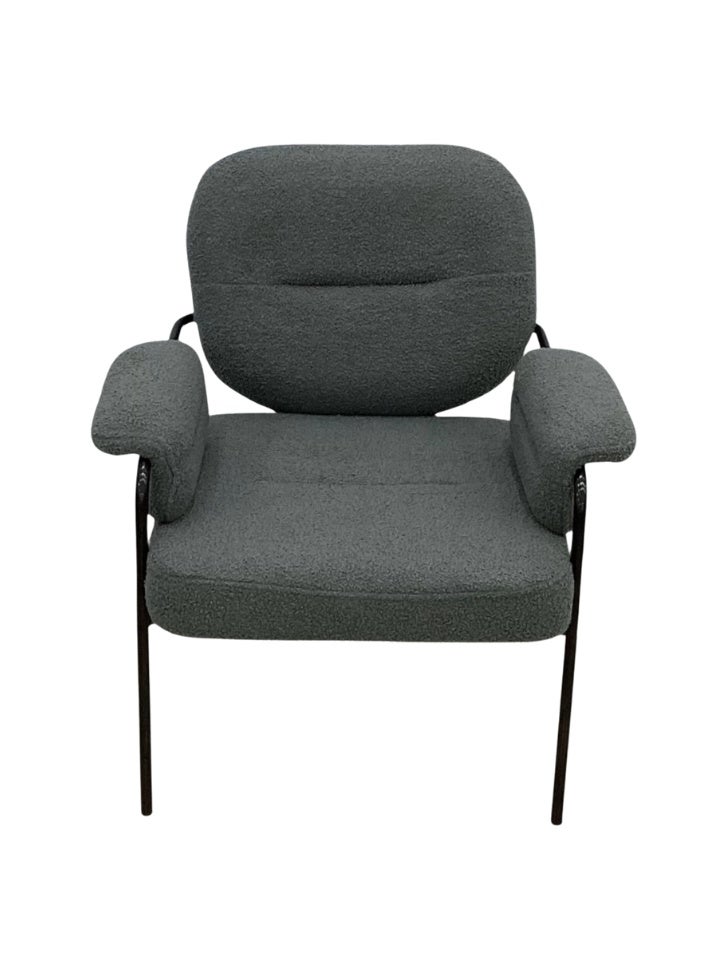SMART HOME Modern Comfortable Padded Chair For The Living Room, Luxurious Dining Chair With A Modern And Comfortable Design - High-Quality Fabric Upholstery In Grey Color - Durable Metal Legs In Black - Ideal For Dining Rooms, Restaurants And Cafes  - Image 2