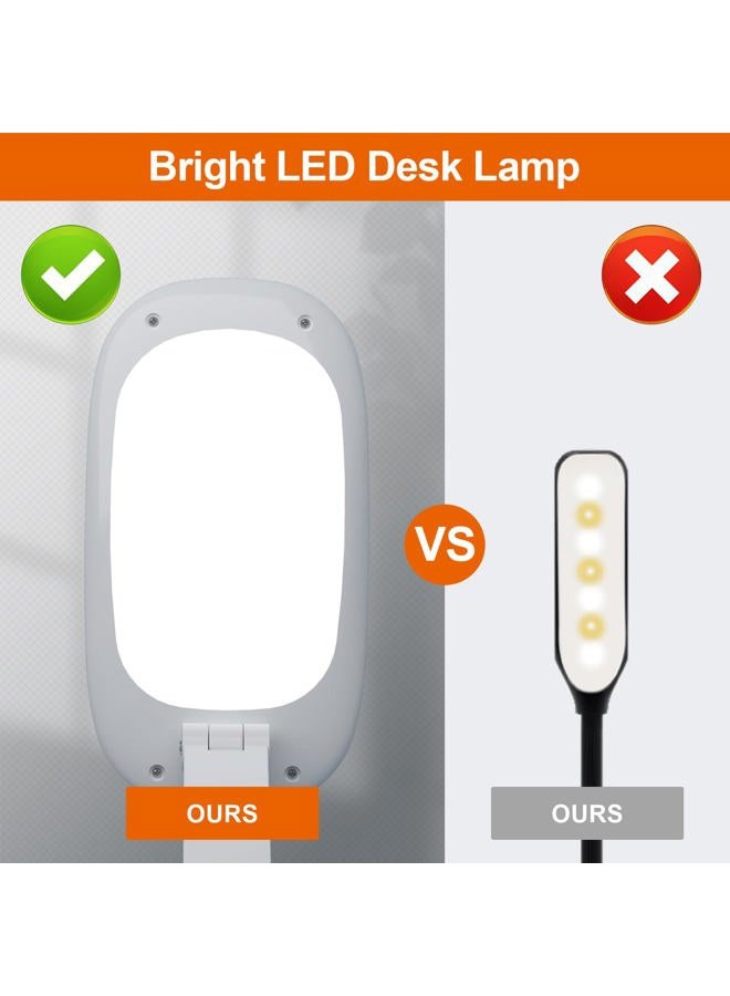 Akejrym LED Desk Lamp for Office Home & Battery Operated Lamp Rechargeable Lamp Foldable & Portable Light, [2-Fold Bracket] 3 Brightness Dimmable Small Desk Lamp Wireless Reading Lamp (White) - Image 5