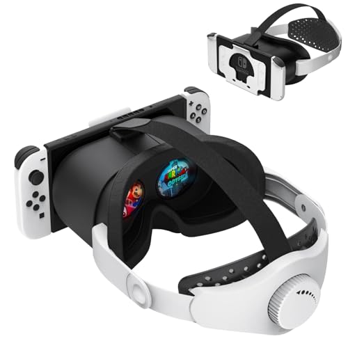 GAEKOL VR Headset with Elite Strap for Nintendo Switch & OLED, 3D VR Glasses with Adjustable Lens & Lightweight Headset Strap for Switch Labo VR - Image 1