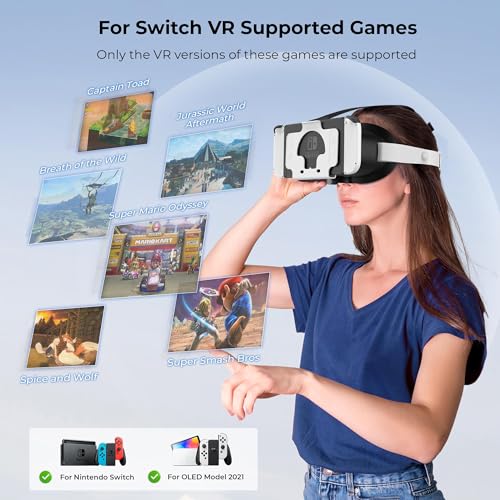 GAEKOL VR Headset with Elite Strap for Nintendo Switch & OLED, 3D VR Glasses with Adjustable Lens & Lightweight Headset Strap for Switch Labo VR - Image 3