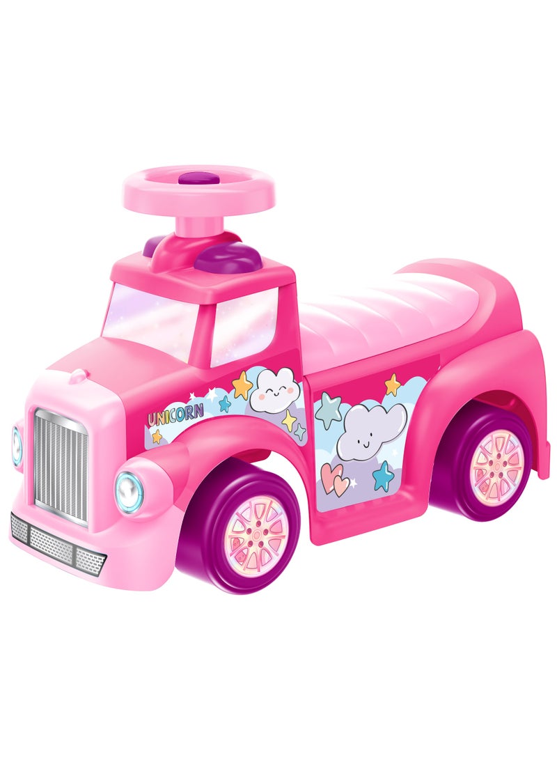 D-Power My First Foot to Floor  Unicorn– Multicolour | Toddler Walker Foot to Floor Slider | Hidden Storage Space, Moveable Steering Wheel & Squeaky Horn | Pre-School & Nursery Walking Aid | Ages 1+ - Image 2