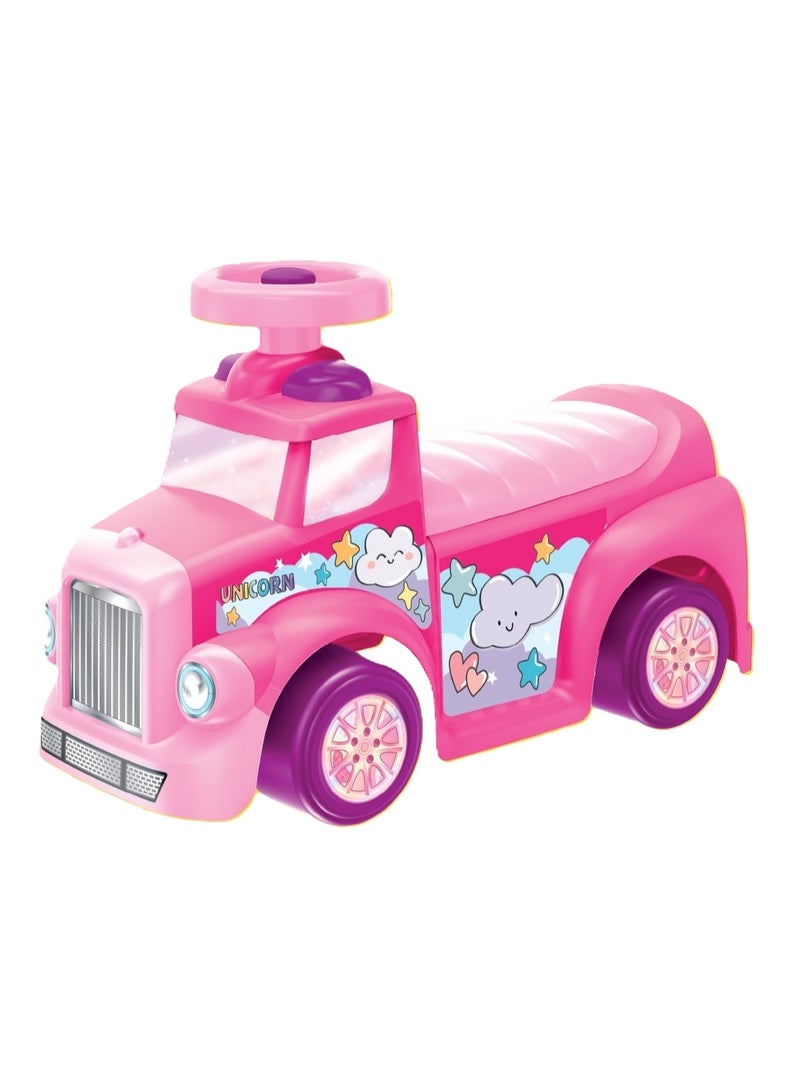 D-Power My First Foot to Floor  Unicorn– Multicolour | Toddler Walker Foot to Floor Slider | Hidden Storage Space, Moveable Steering Wheel & Squeaky Horn | Pre-School & Nursery Walking Aid | Ages 1+ - Image 1