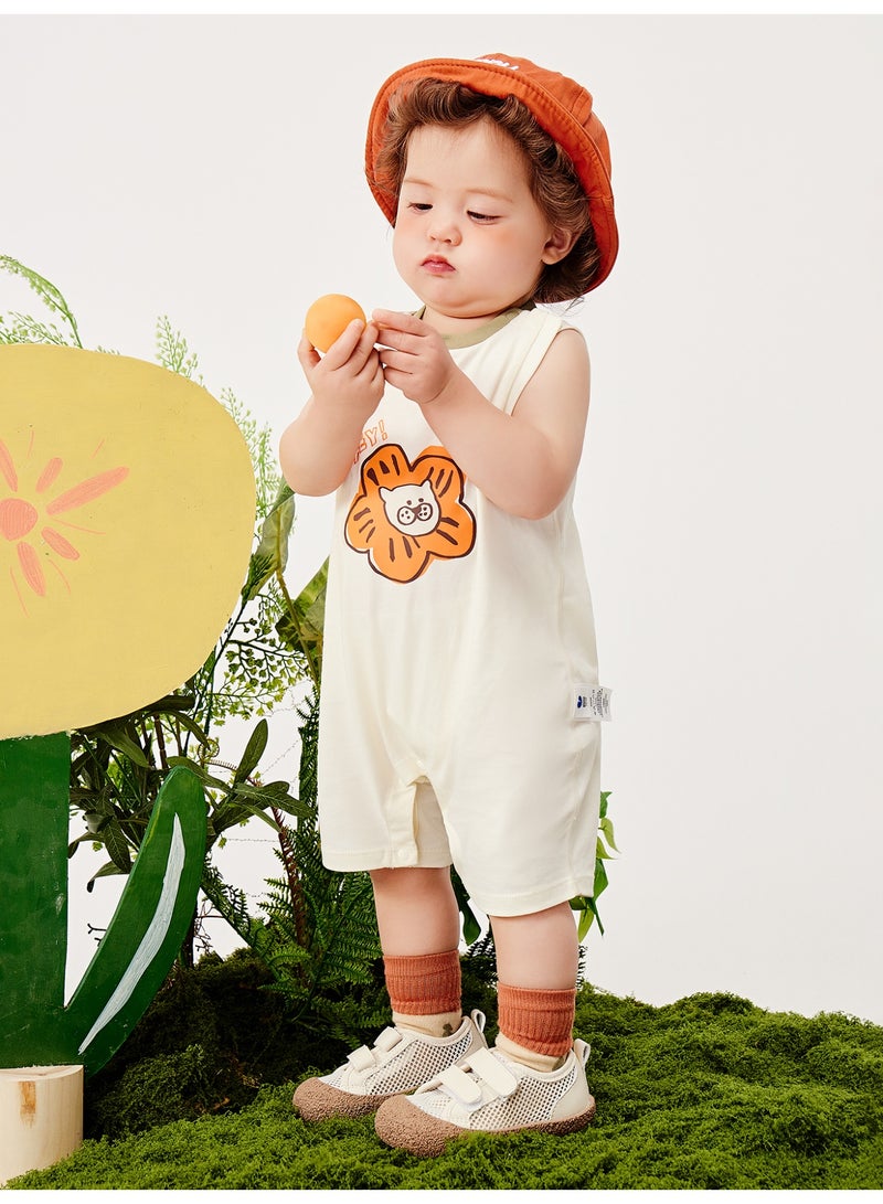 ميني بالا سراويل طفلك الأطفال الجنس нейترال بدون كمصانق للخروج، بتصميم حيواني متعوب، قطعة فائقة النعومة وقابلة للتنفس، رقبة مستديرة بأكمام متصورة، تعليق جانبي لطيف، مغلق بزر سهل، رائعة للاستخدام اليومي والمغامرات الخارجية - Image 2