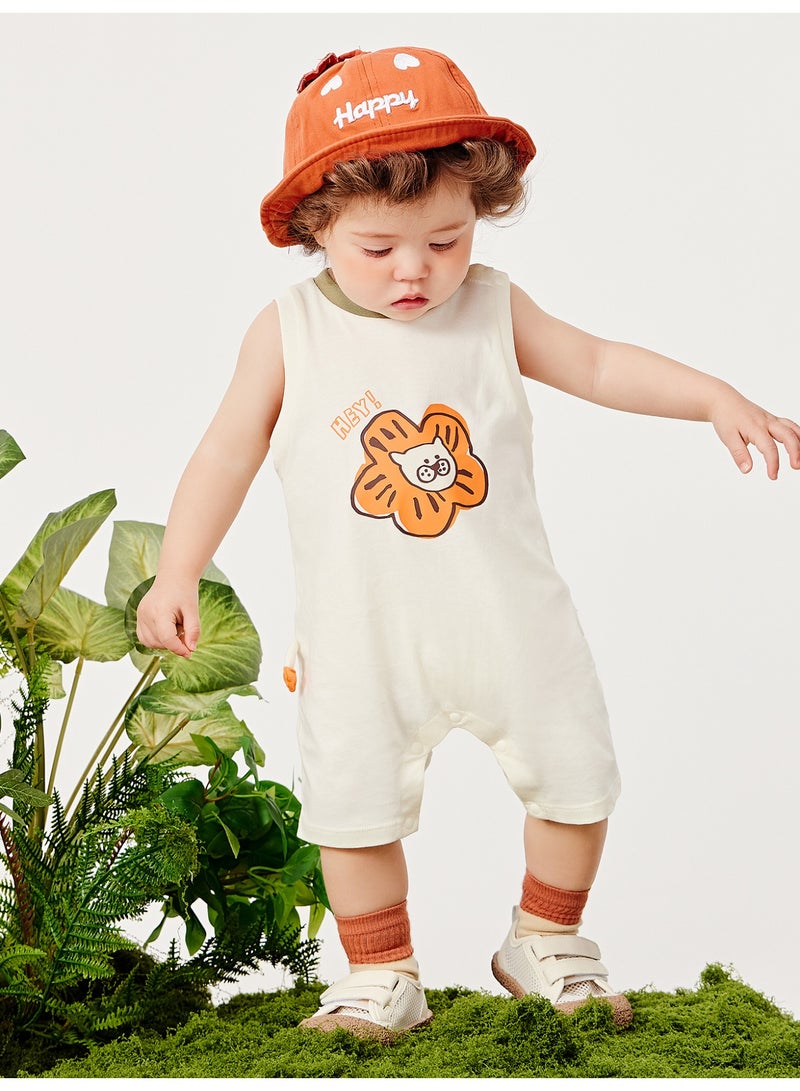 ميني بالا سراويل طفلك الأطفال الجنس нейترال بدون كمصانق للخروج، بتصميم حيواني متعوب، قطعة فائقة النعومة وقابلة للتنفس، رقبة مستديرة بأكمام متصورة، تعليق جانبي لطيف، مغلق بزر سهل، رائعة للاستخدام اليومي والمغامرات الخارجية - Image 1