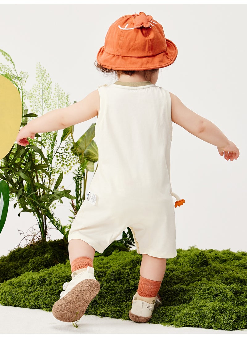 ميني بالا سراويل طفلك الأطفال الجنس нейترال بدون كمصانق للخروج، بتصميم حيواني متعوب، قطعة فائقة النعومة وقابلة للتنفس، رقبة مستديرة بأكمام متصورة، تعليق جانبي لطيف، مغلق بزر سهل، رائعة للاستخدام اليومي والمغامرات الخارجية - Image 3